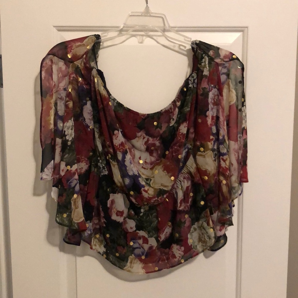Express off the shoulder flower top